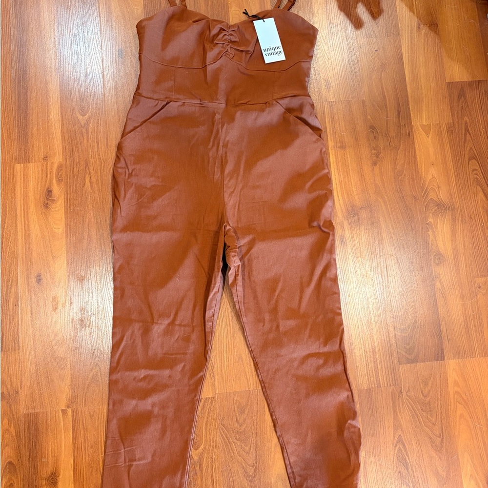 Unique Vintage Rust Jumpsuit